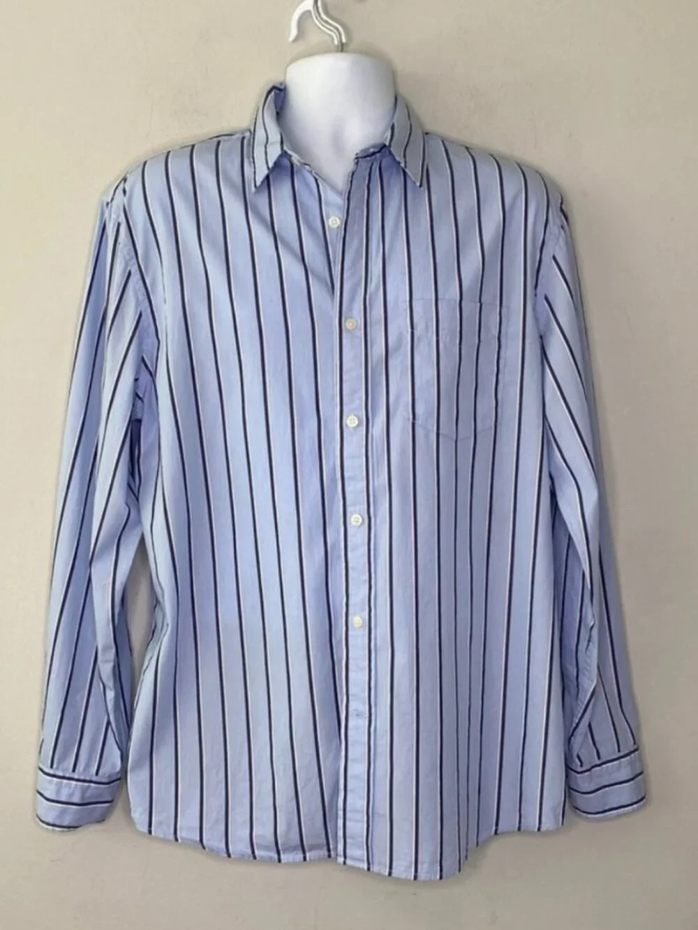 Banana Republic Men's Organic Cotton Button Down Striped Long Sleeve Size Large